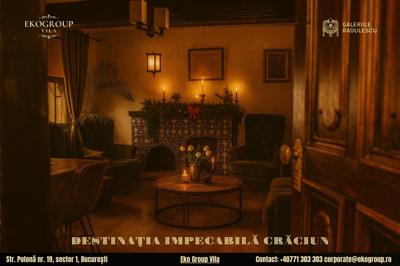 Destinații de Crăciun în București: Eleganța desăvârșită a Crăciunului anilor ’30 la Eko Group Vila